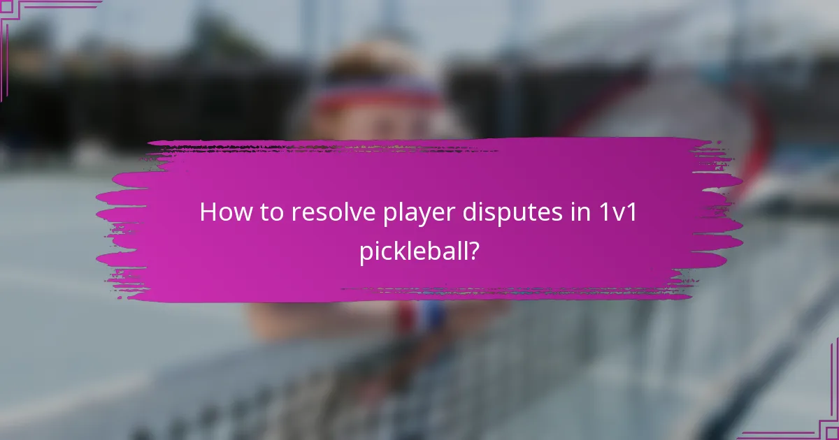 How to resolve player disputes in 1v1 pickleball?