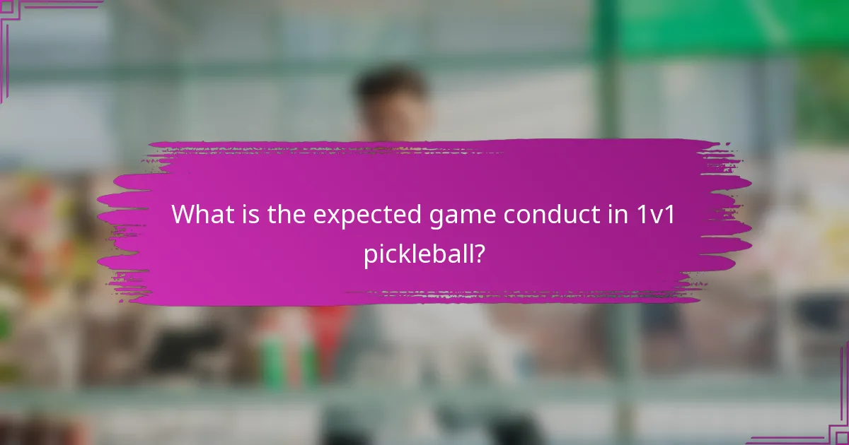 What is the expected game conduct in 1v1 pickleball?